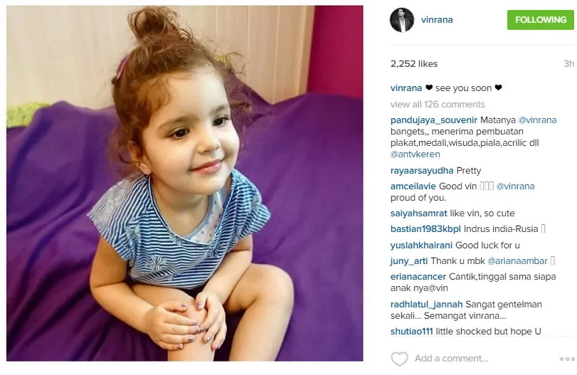Vin Rana tak sabar bertemu dengan Milana. ©instagram/vinrana