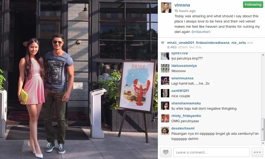 Vin Rana tetap umbar kemesraan dengan Nita Sofiani. @instagram/vinrana