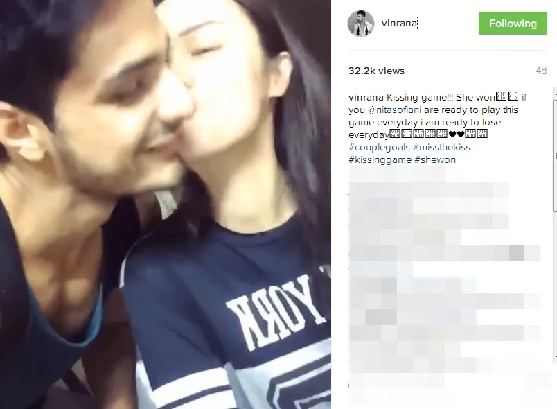 Lomba cium pipi Vin dan Nita ©instagram/vinrana