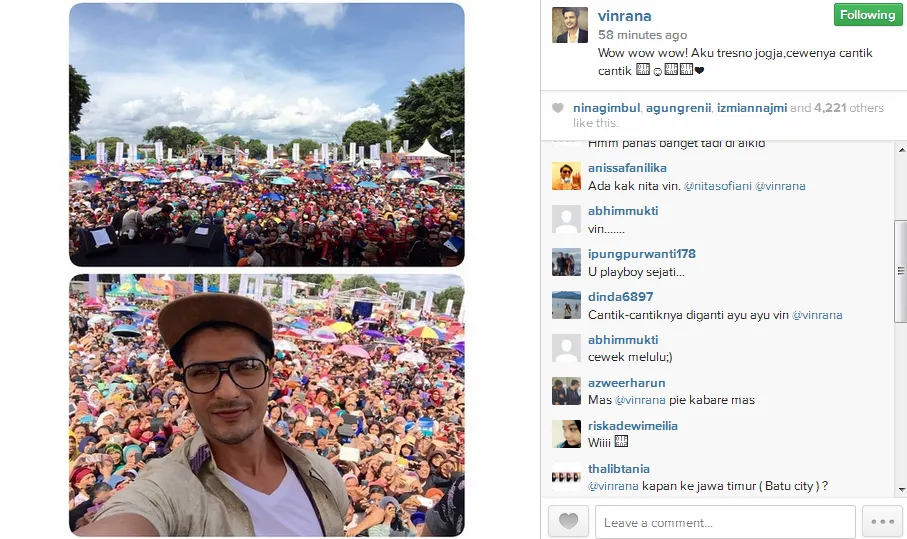 Vin Rana kecantol gadis Yogya. @Instagram/vinrana