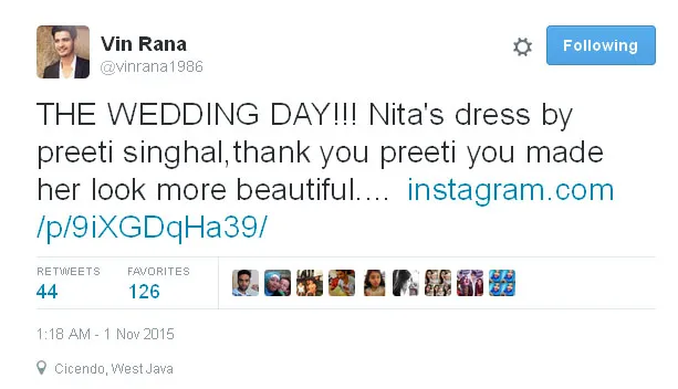 Gara-gara statusnya ini, Vin bikin banyak fans salah paham © Twitter.com/vinrana1986