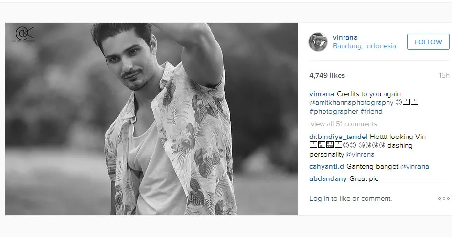 Vin Rana pamer fotonya saat masih di India, super ganteng! © Instagram.com/vinrana