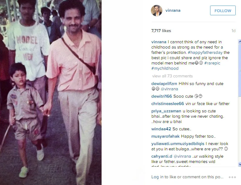 Ini dia kebersamaan Vin Rana dan ayahnya saat masih kecil dulu @instagram.com/vinrana