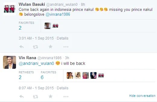 Vin Rana berjanji akan kembali ke Indonesia. ©Twitter/vinrana1986