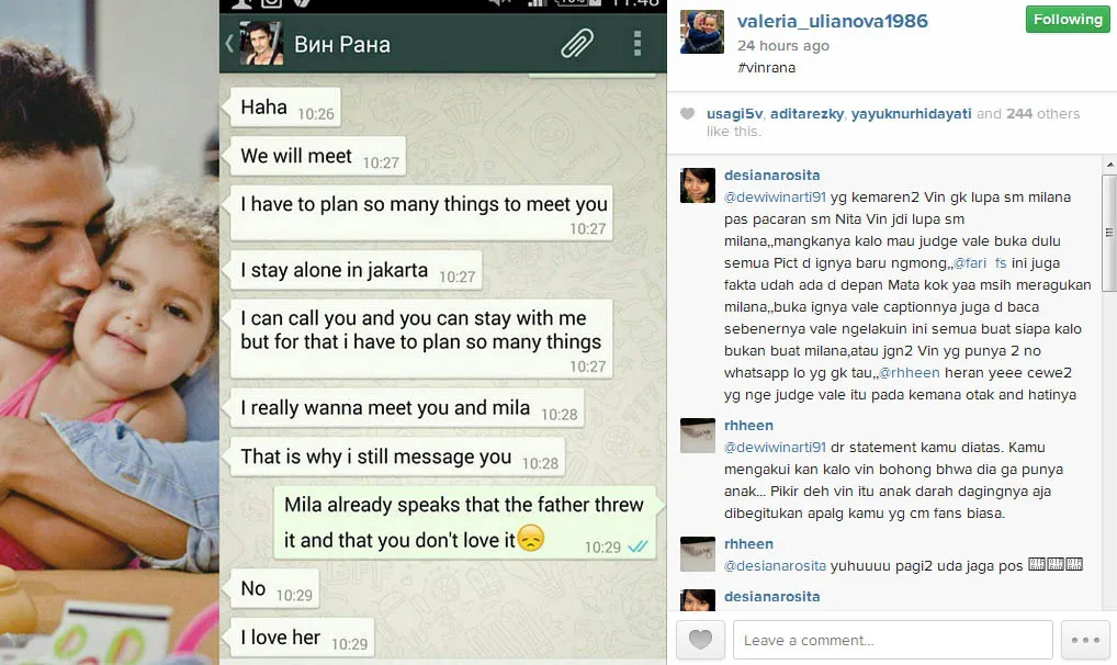 Vin ajak Valeria tinggal di Jakarta. @instagram/valeria