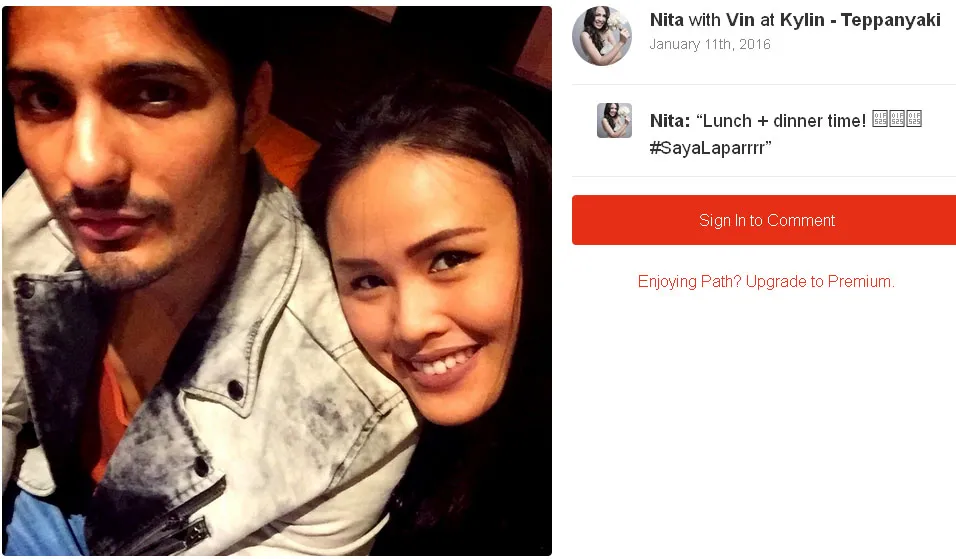 Ekspresi Nita saat pesanan makanan datang, kamu setuju? © Path.com/nitasofiani