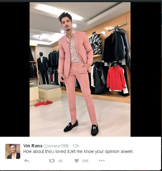 Vin Rana juga sedang fitting baju pink, serasi dengan outfit Nita ya? © Twitter.com/vinrana