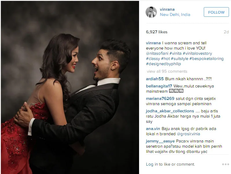 Vin Rana dan Nita Sofiani makin mesra saja di India © Instagram.com/vinrana