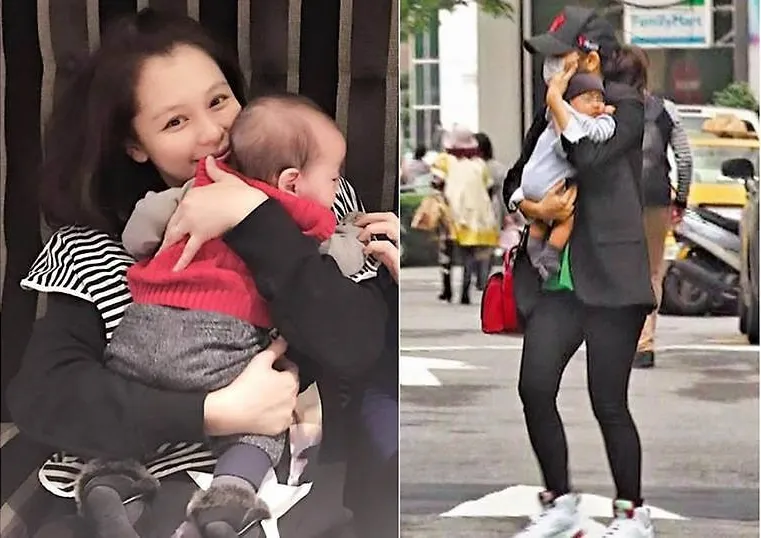 Vivian Hsu saat berada di Taipe sambil menggendong Dalton. © toggle.sg