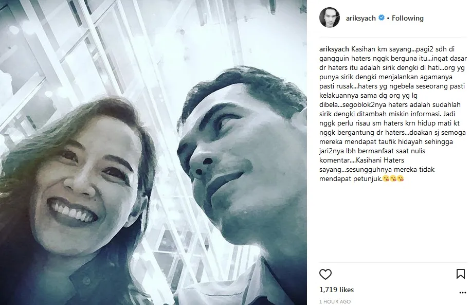 Arik sebut Vonny dengan 'sayang' ©instagram/ariksyach