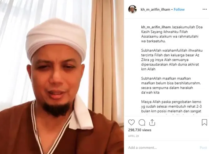 Video postingan ustaz Arifin Ilham (credit: instagram.com/kh_m_arifin_ilham)