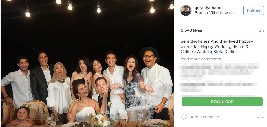 Bintang Anak Jalanan berpose bersama di pernikahan Stefan William. 姆nstagram.com/geraldyohanes