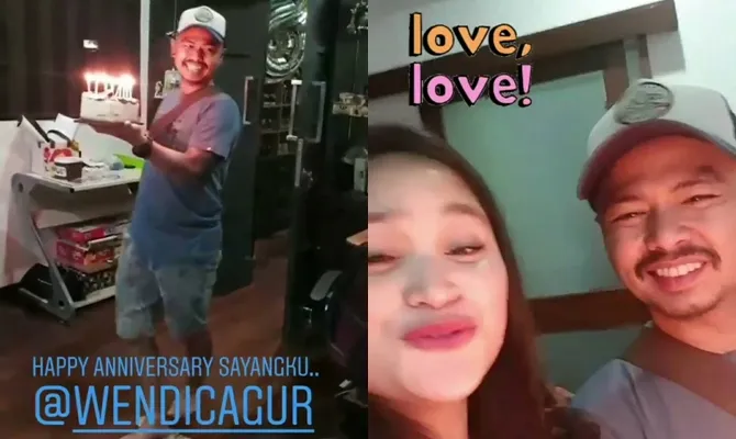 Wendi Cagur & istri rayakan ulang tahun pernikahan yang ke 8 (credit : instagram.com/revtiayunatasya)