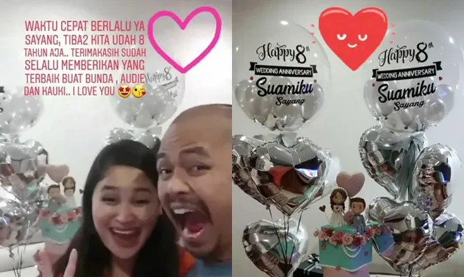 Wendi Cagur & istri rayakan ulang tahun pernikahan yang ke 8 (credit : instagram.com/revtiayunatasya)