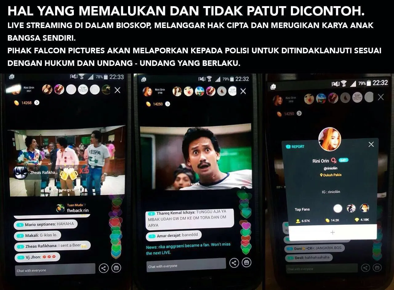 Pembajakan JANGKRIK BOSS PART 1 via aplikasi Bigo/©Istimewa