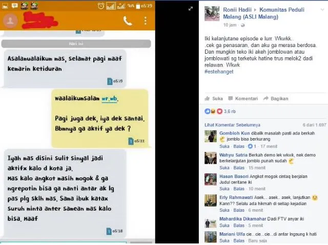 Sepertinya konflik angkutan online dan konvensional justru membawa keberuntungan bagi sebagian orang © Facebook.com/Ronii Hadii