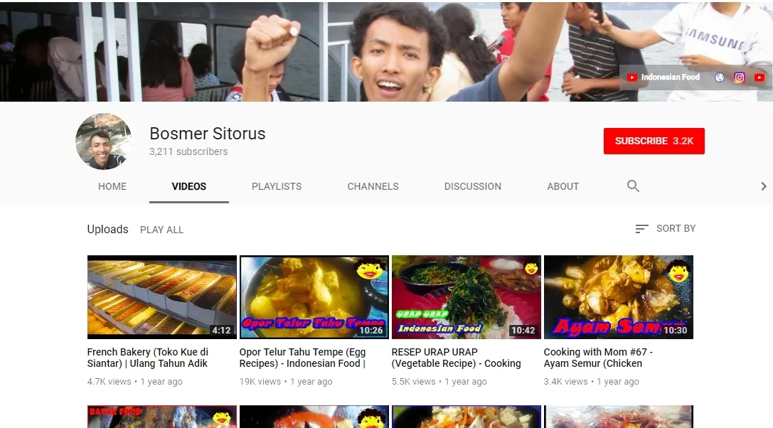 Pemuda Pematangsiantar ini tak hanya berbagi resep, ia juga mempromosikan budaya bataknya. (youtube.com)