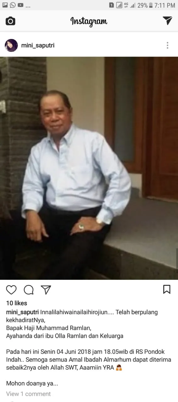 Sosok ayah Olla semasa hidupnya / Credit: Instagram - ollaramlanaufar