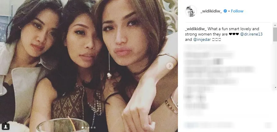 Widi memposting foto selfi bareng Jessica Iskandar dan dr. Irene (credit: instagram.com/_widikidiw_