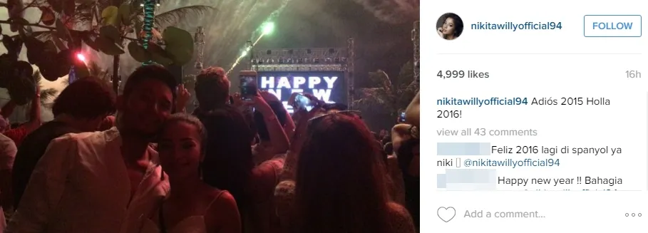 Nikita Willy tahun baruan bareng pacar. ©instagram/nikitawillyofficial