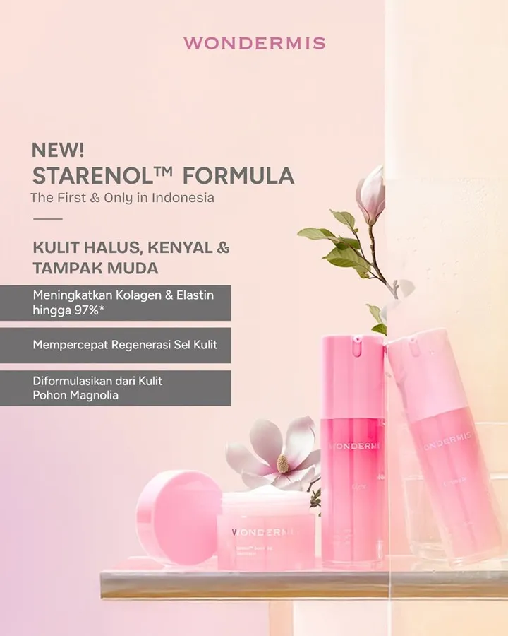 Rangkaian skincare WONDERMIS dengan kandungan STARENOL™. ©WONDERMIS