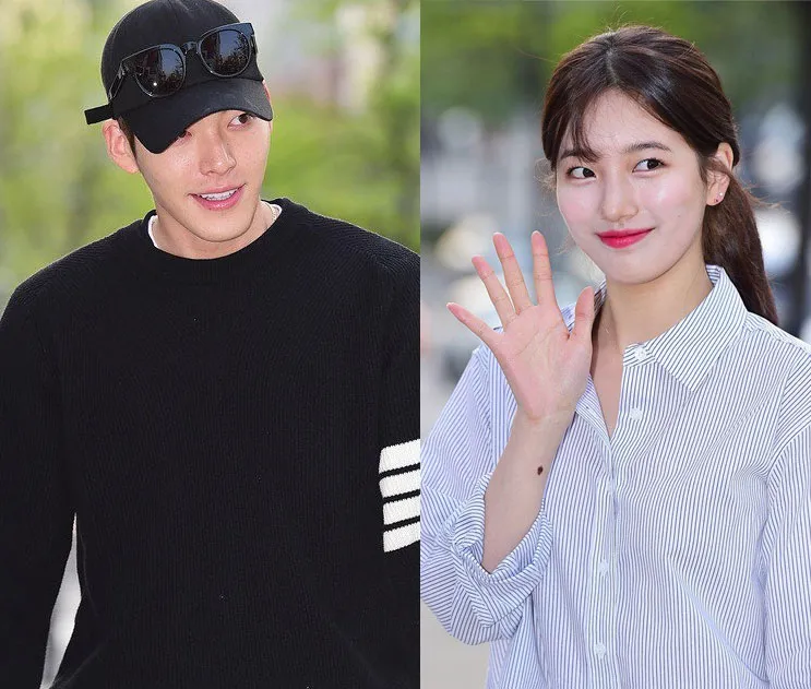 Kim Woo Bin dan Suzy Miss A saat menghadiri pesta bareng kru Uncontrollably Fond. ©Hancinema.net