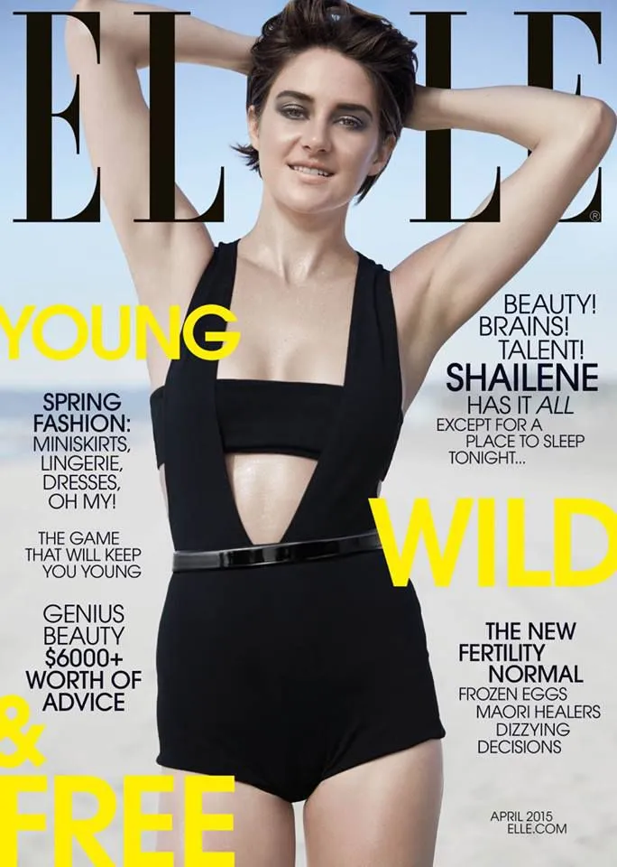 Shailene Woodley menghiasi cover majalah Elle © Elle