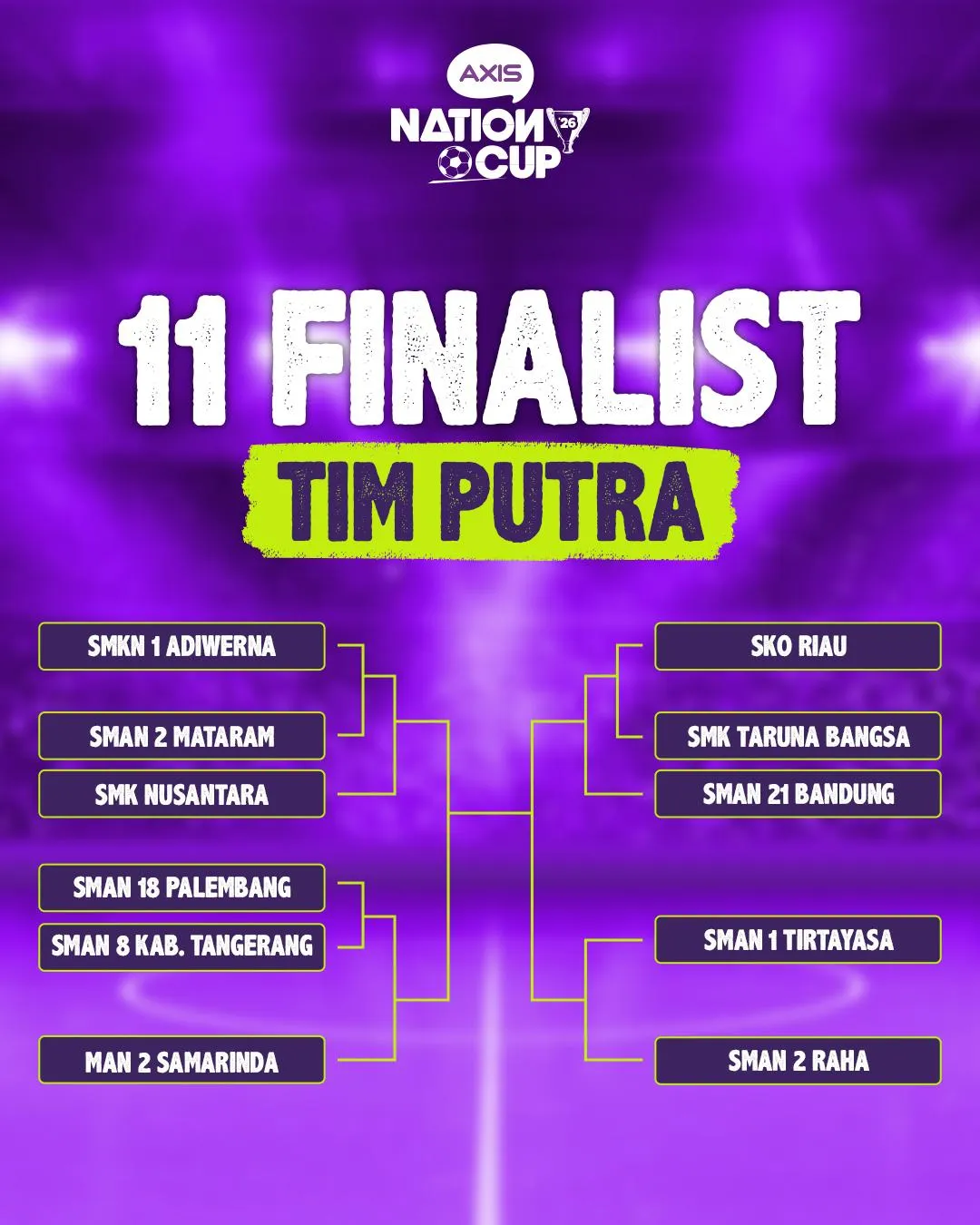 Daftar 11 finalis tim putra di babak Grand Final Axis Nation Cup 2026. © Instagram/ axisnationcupofficial