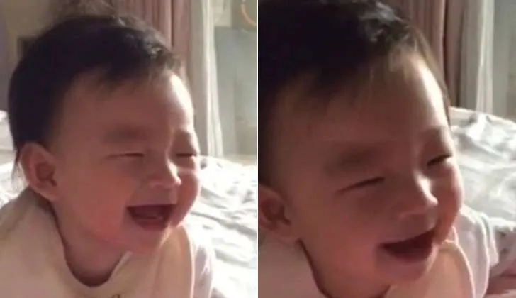 Putri Barbie Hsu tak berhenti tertawa hingga matanya nampak tak terlihat. @xin.msn.com