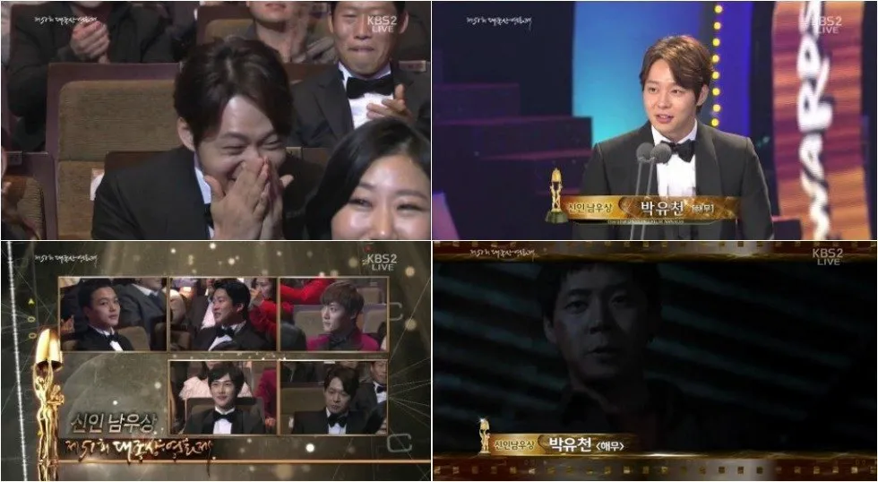 Yoochun JYJ menangkan penghargaan Best New Actor. @koreaboo.com