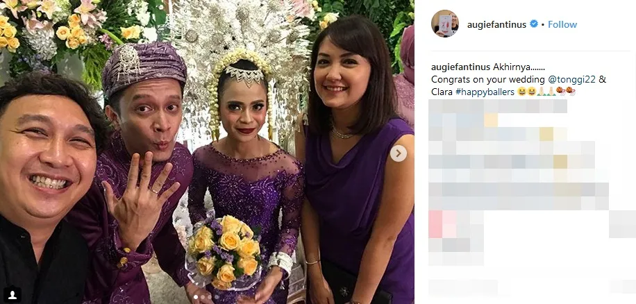 Yogi Finanda resmi menikah dengan Clara ©instagram/augiefantinus