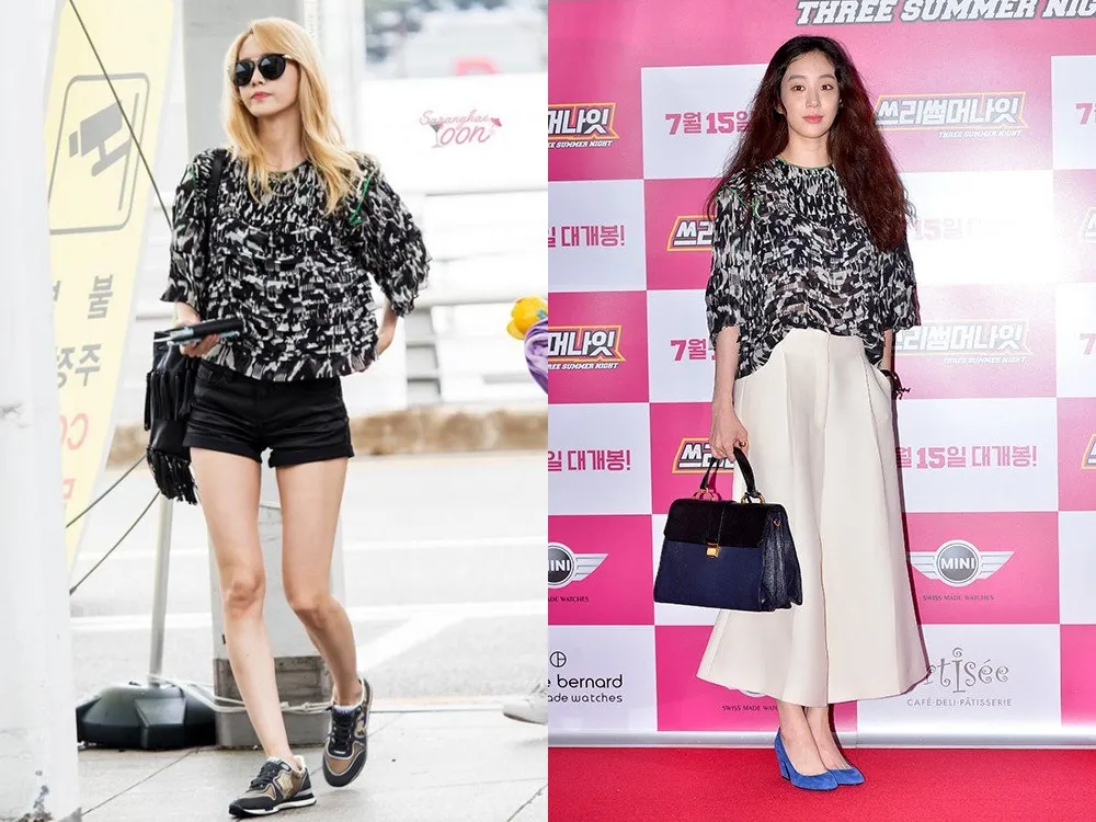 Yoona dan Jugn Ryeo Won menggunakan baju atasan sama namun dengan aura jauh berbeda. ©istimewa
