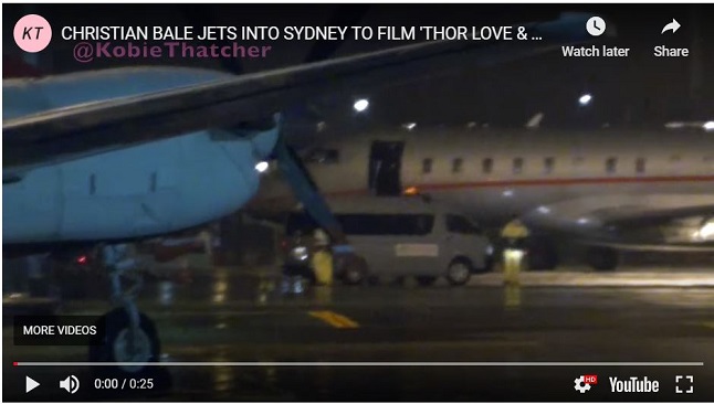 Youtube account KobieThatcher uploaded a video featuring Christian Bale and his wife in Sydney, Australia.