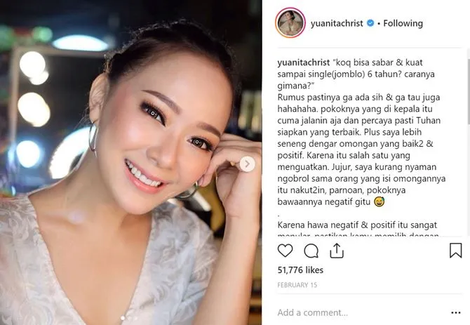Indra Wiguna dan Yuanita Christiani resmi menikah (credit: instagram.com/yuanitachrist)