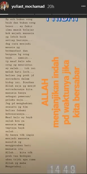 Yulia Mochamad sebut Opick mencintainya ©instagram/yuliast_mochamad