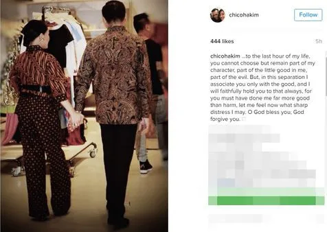 Chico Hakim putus dari Yuni Shara © Instagram.com/chicohakim