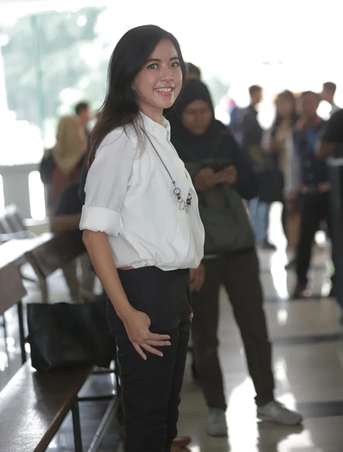 Yeslin Wang saat sidang perdana cerai di PN Jakbar © KapanLagi.com/Budy Santoso