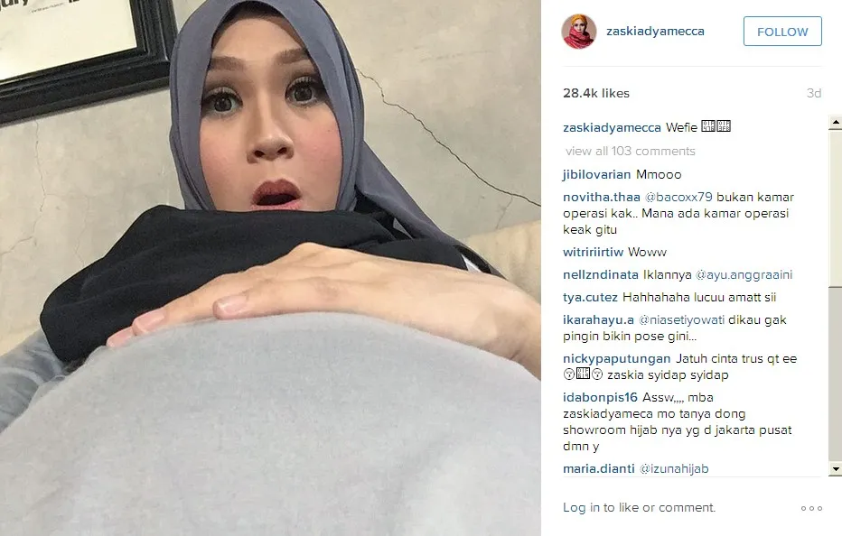 Zaskia Adya Mecca Wefie Bareng Calon Bayinya © zaskiadyamecca