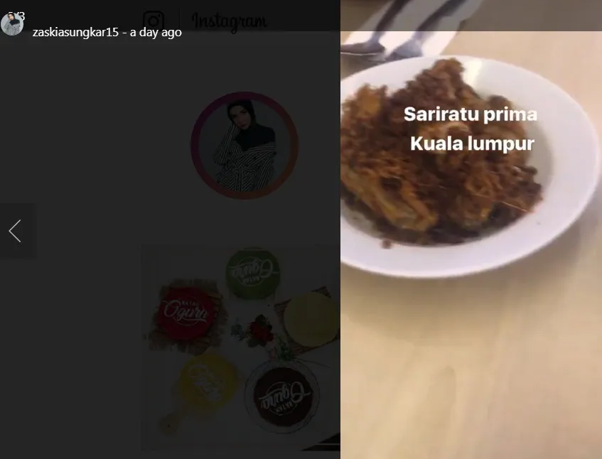 Zaskia makan masakan Padang di KL ©instagram/zaskiasungkar15