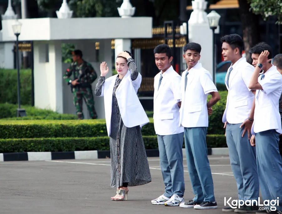 Zaskia Gotik ikut pendidikan wawasan kebangsaan beberapa waktu lalu © KapanLagi.com®/ Muhammad Akrom Sukarya