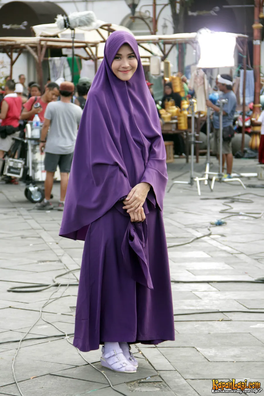 Zaskia Adya Mecca saat syuting film HIJAB. ©KapanLagi.com/Muhammad Rasyad
