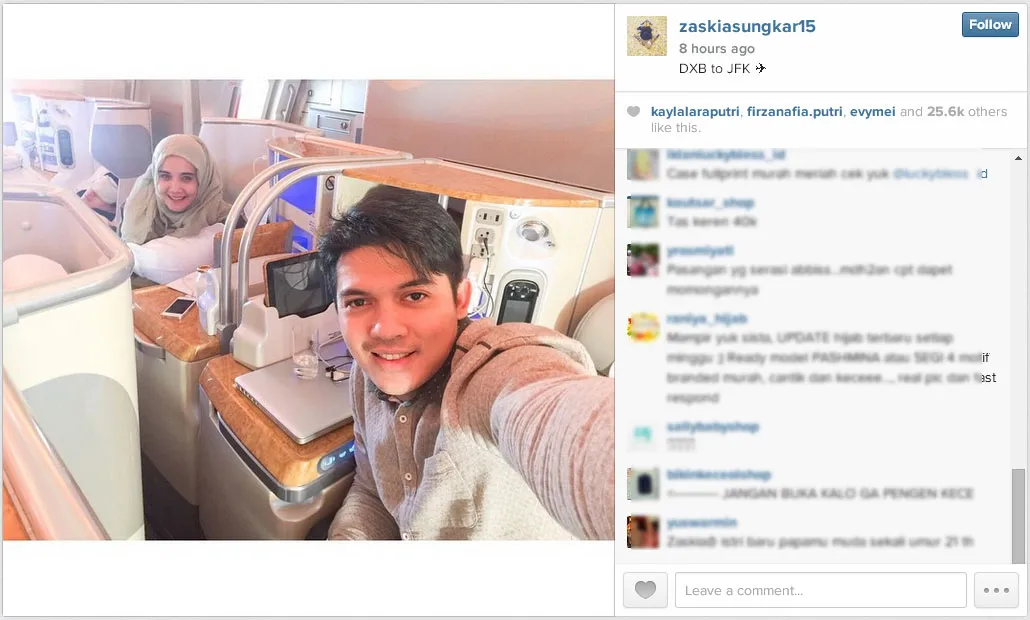 Zaskia dan Irwansyah tengah berada di Amerika untuk terlibat ajang mode dunia. ©instagram/zaskiasungkar15