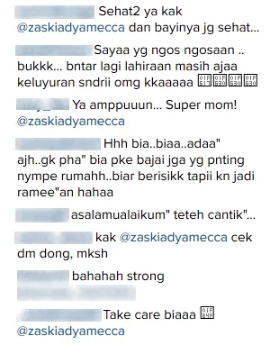 Komentar netizen menanggapi drama Zaskia © Instagram/zaskiadyamecca