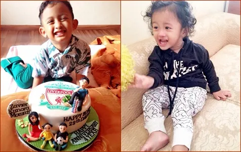 Zavier (kiri) & Kimora (Kanan), dua keponakan Julia Perez / © Della Official Instagram