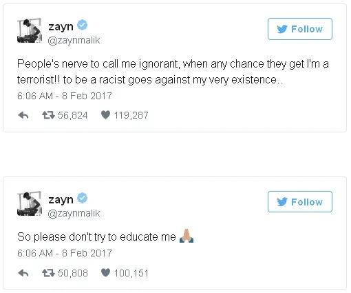 Twit Zayn Malik © Twitter