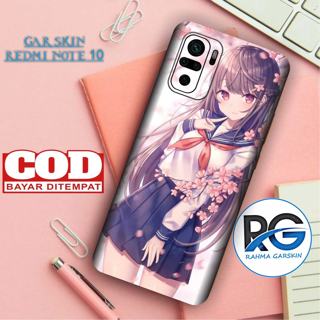garskin redmi note 10 motif anm cew 1-2 (isi 2pcs free custom)
