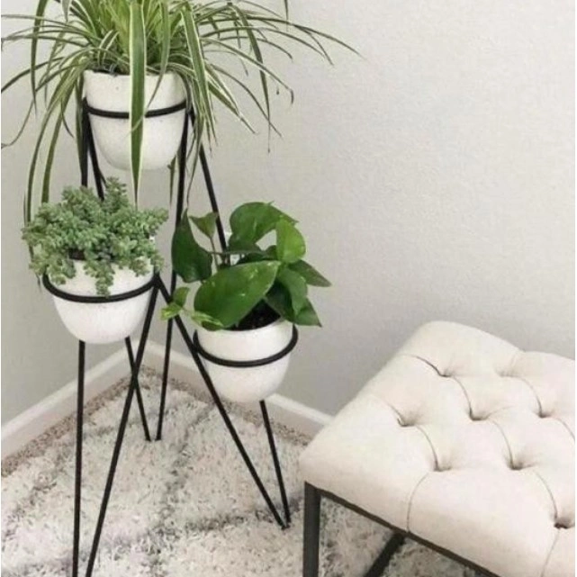 Tinggi 50cm /Dudukan Rak Pot Bunga /Standing pot 3 in 1 / Standing Pot Elegant / Standing Pot Minimalis /Standing Pot Bunga/Rak Tanaman 3 Susun
