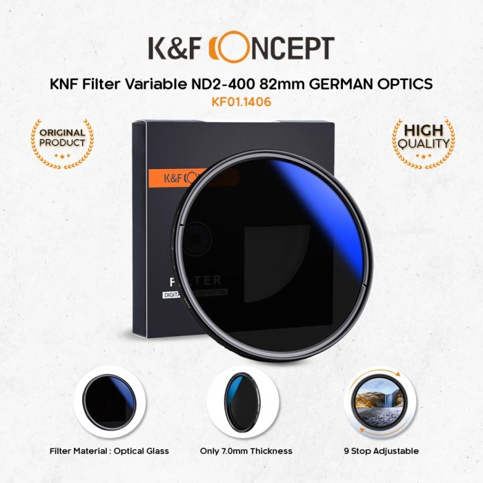 K&F Concept KNF Filter Variable ND2-400 Slim MC VND GERMAN OPTIC Filter Lens - FIlter Kamera Camera