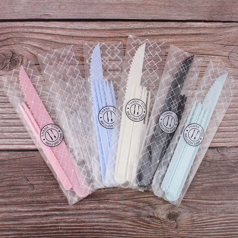 Pisau garpu set plastik mooncake 6 warna NEW 2022