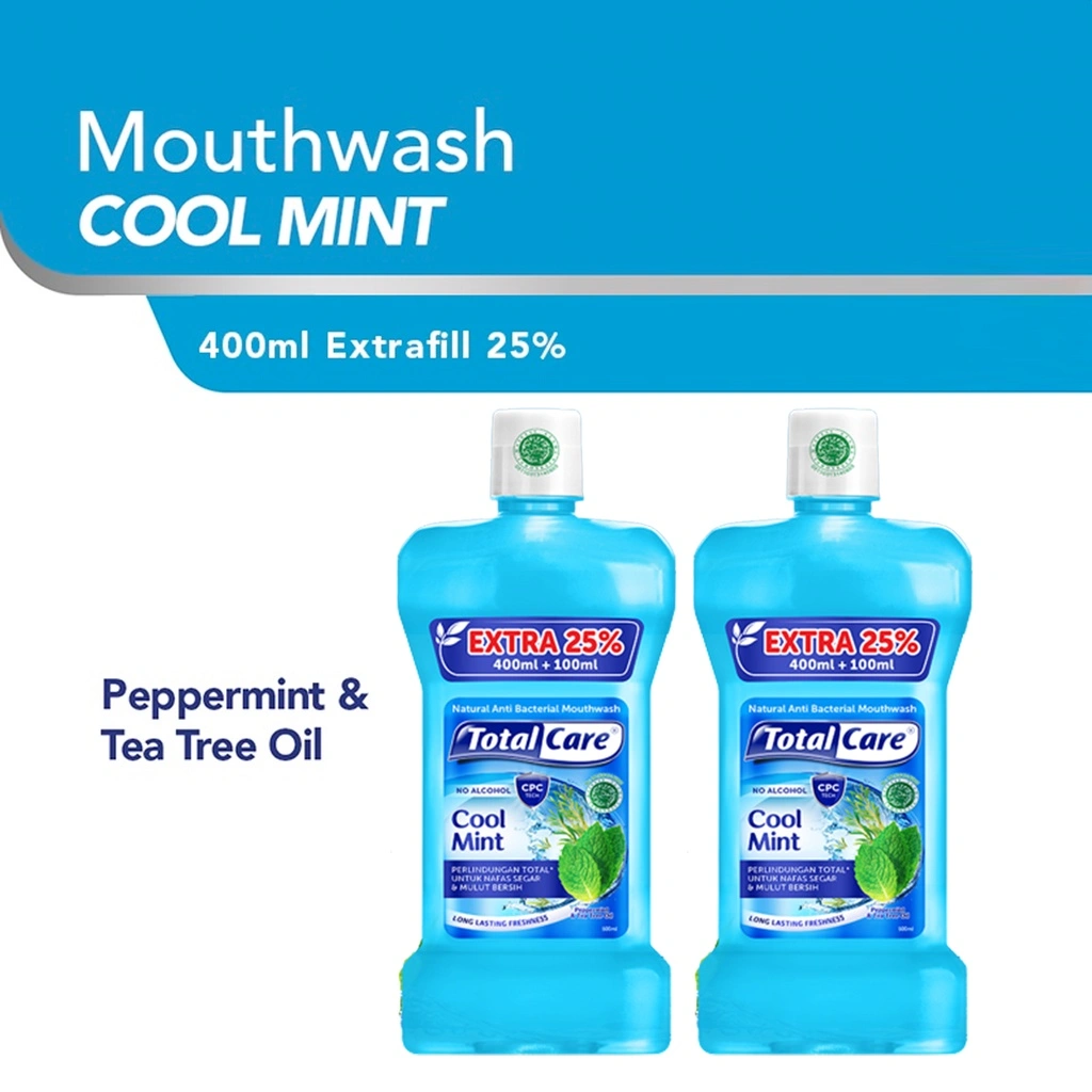 Total Care Mouthwash Extrafill 25% -Cool Mint ( 400ML / 2Pcs ) - Exp : 11.2026